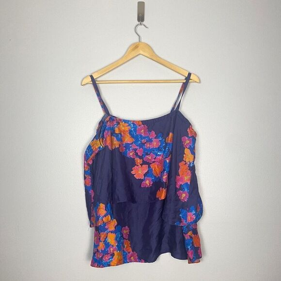 Tanya Taylor Off-the-shoulder Silk Twill Ruffle Top - Picture 3 of 8